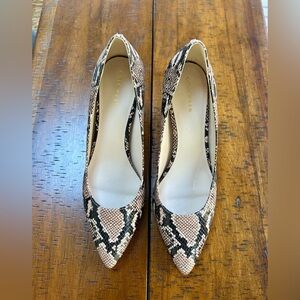 Cole Haan Snakeskin Heels - Black and Tan